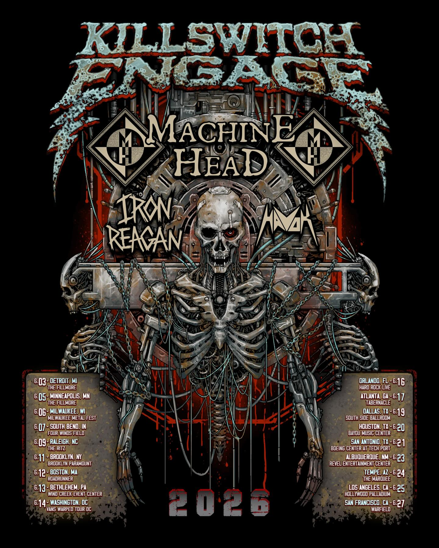 Iron Reagan Tour Poster 2026